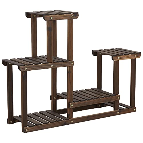 Yaheetech Pflanzenregal Holz, Blumenregal mit...