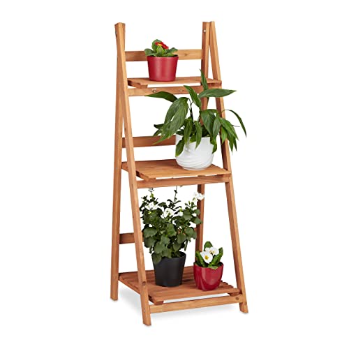 Relaxdays Blumentreppe aus Holz,...